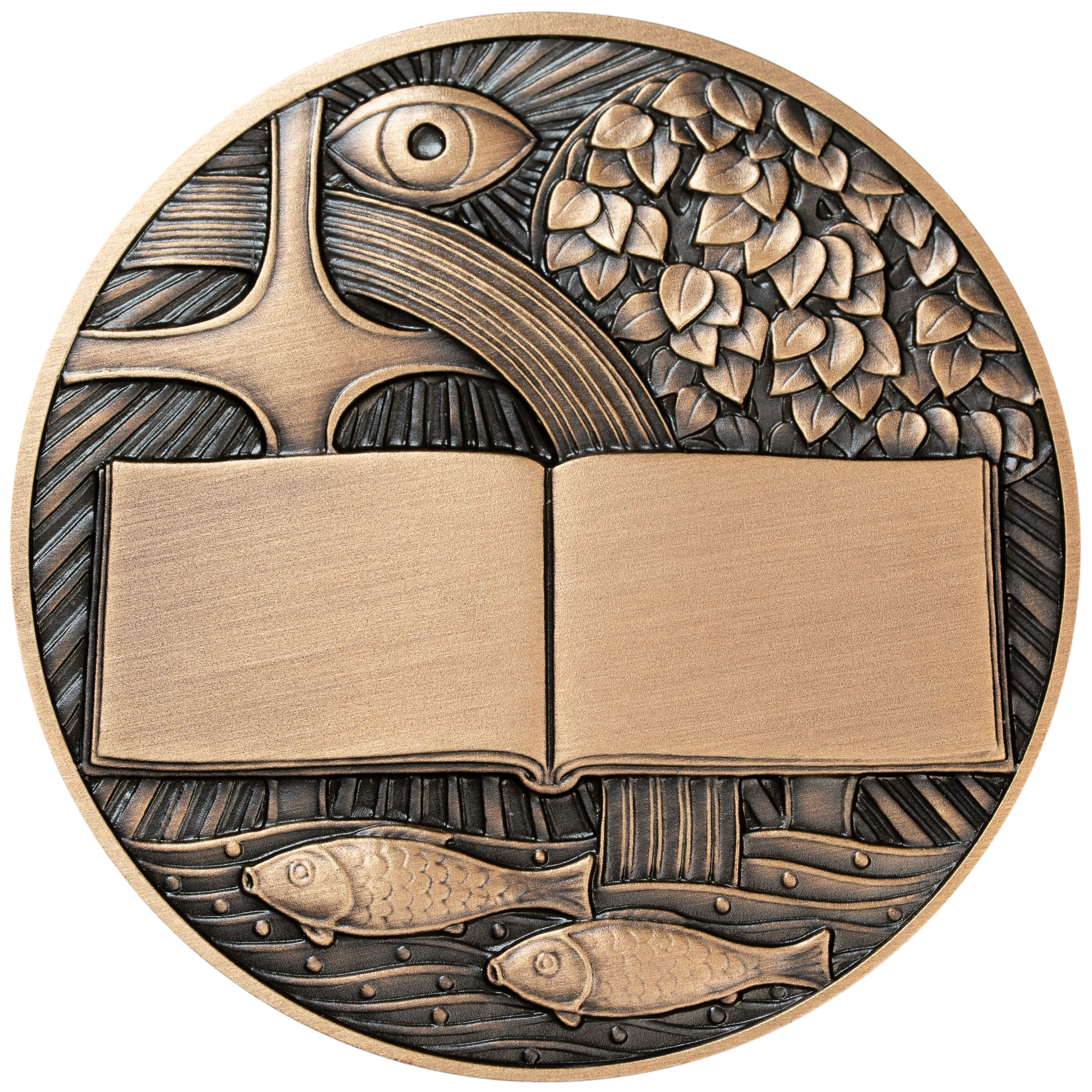 Geschenk-Medaille zur Erstkommunion, Rückseite mit Gravur
