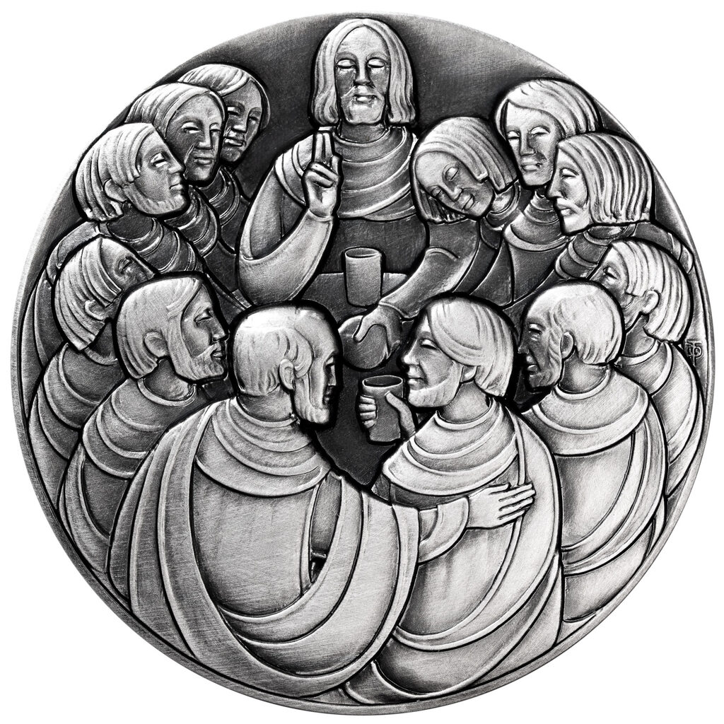 Geschenk-Medaille zur Erstkommunion in Silber, Vorderseite