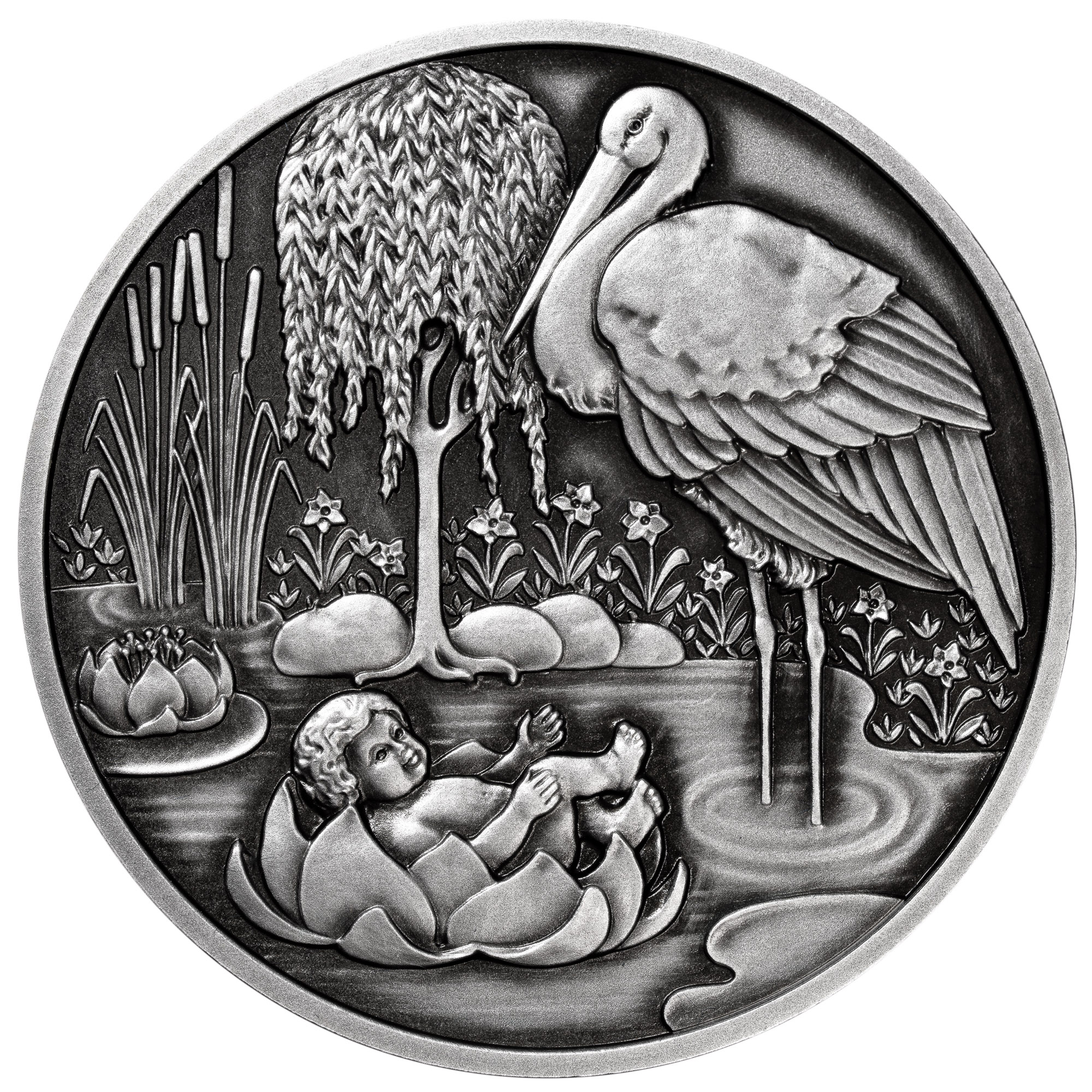 Geschenk-Medaille zur Geburt, Vorderseite