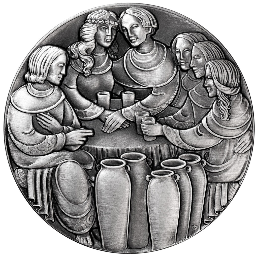 Geschenk-Medaille zur Hochzeit in Silber, Vorderseite