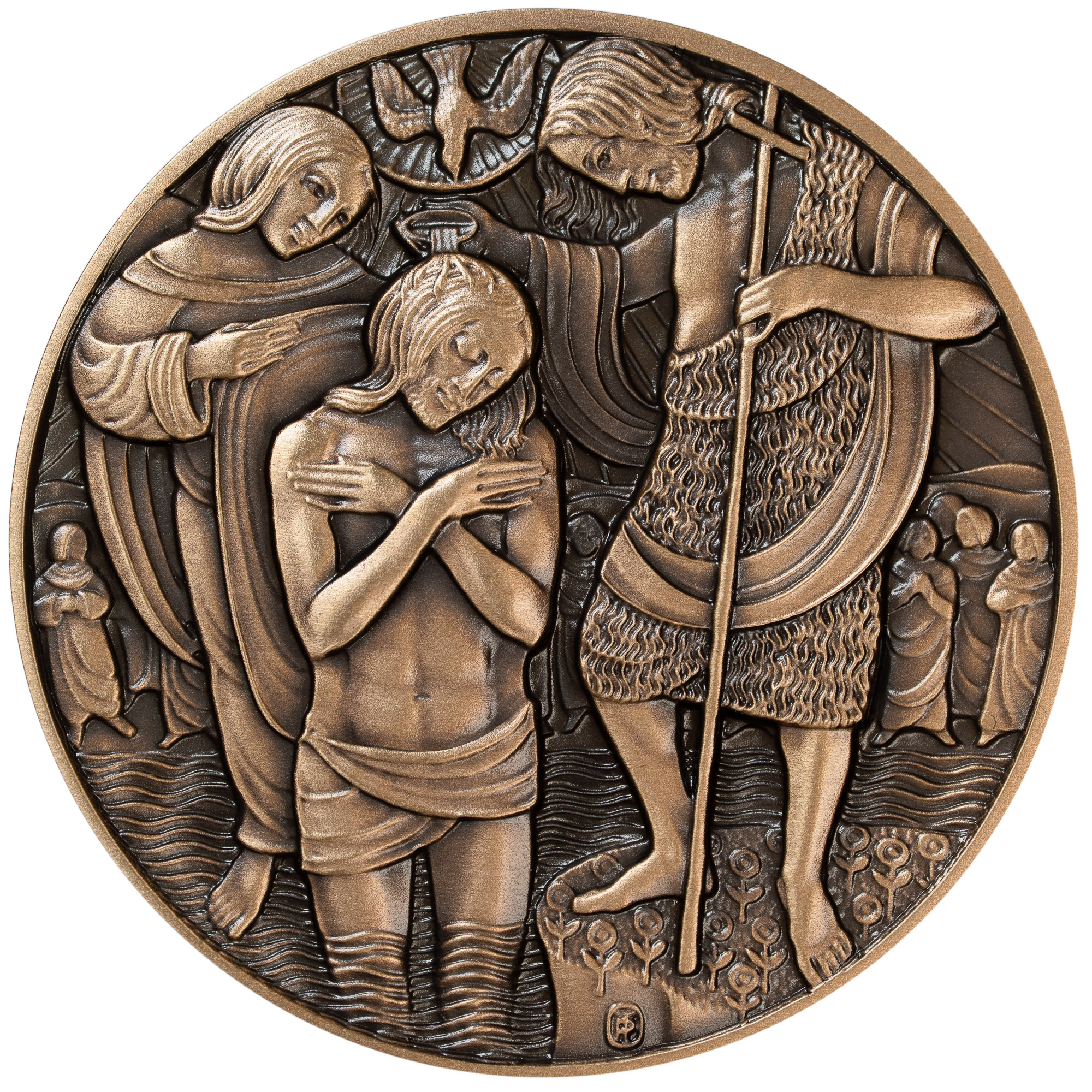 Geschenk-Medaille Taufe Christi, Vorderseite