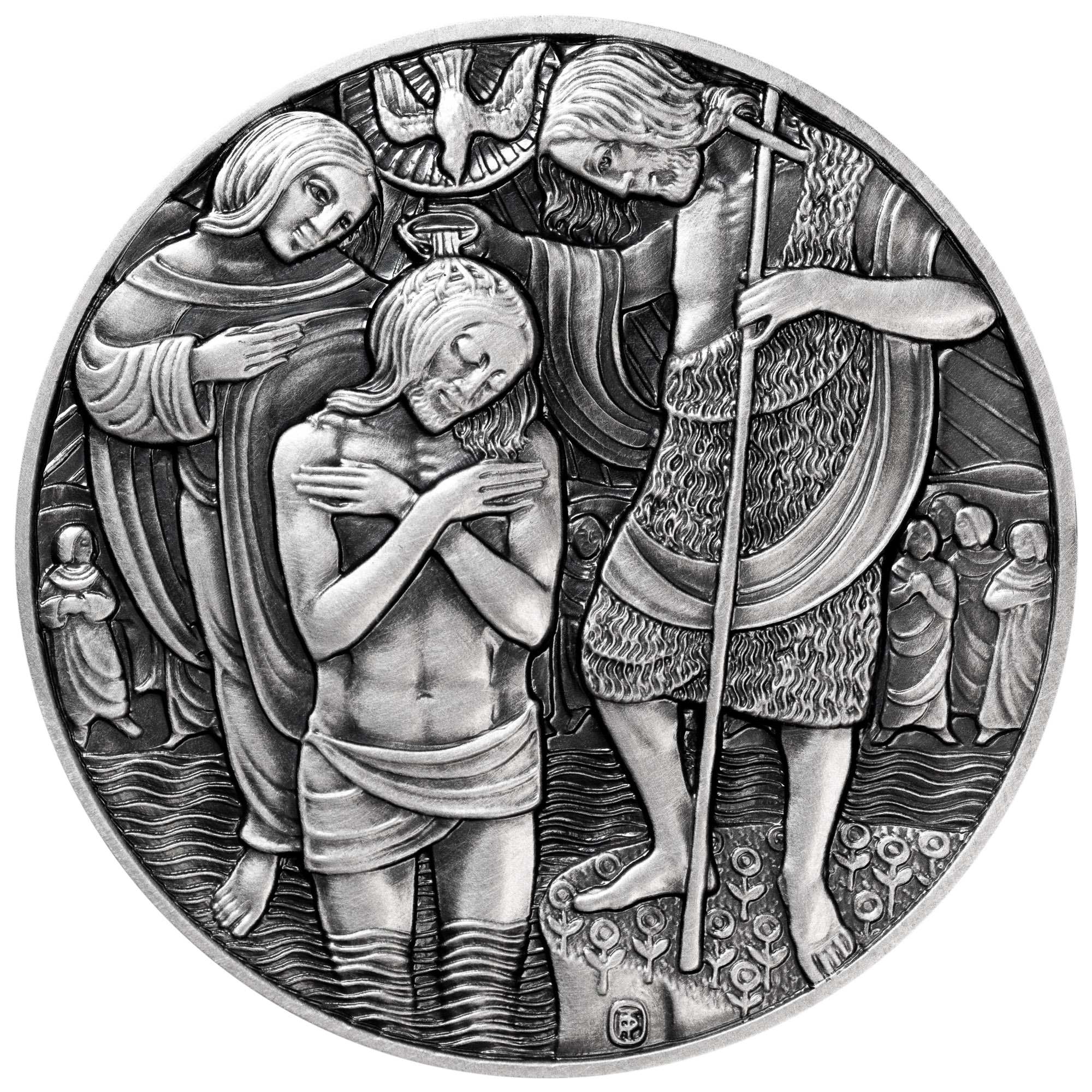 Geschenk-Medaille Taufe Christi, Vorderseite